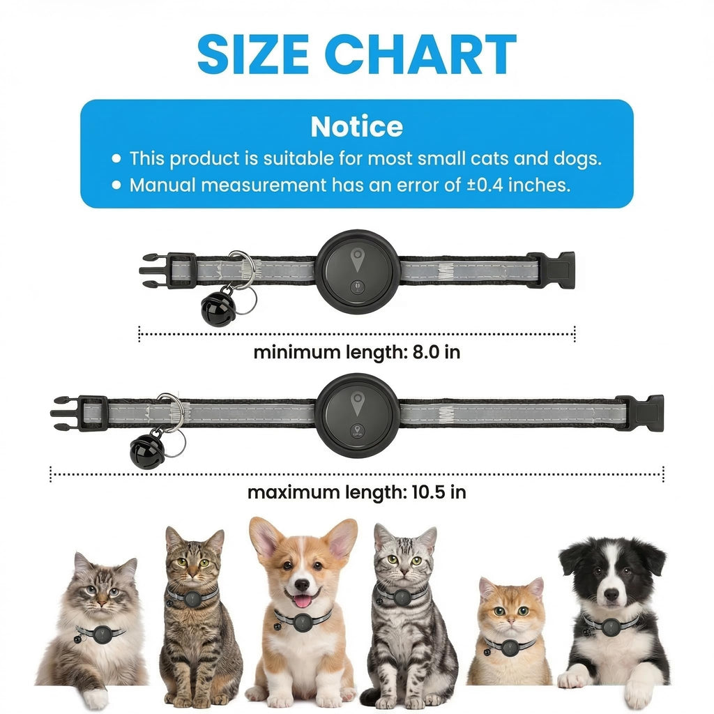 Smart GPS Pet Tracker Collar with Real-Time Location Tracking