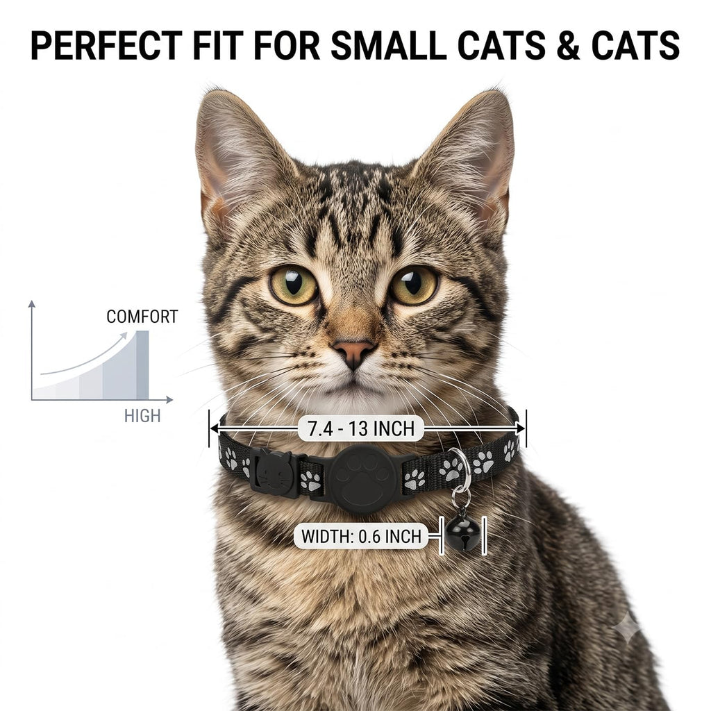 Cat GPS Tracker Collar with QR Code & Apple Find My