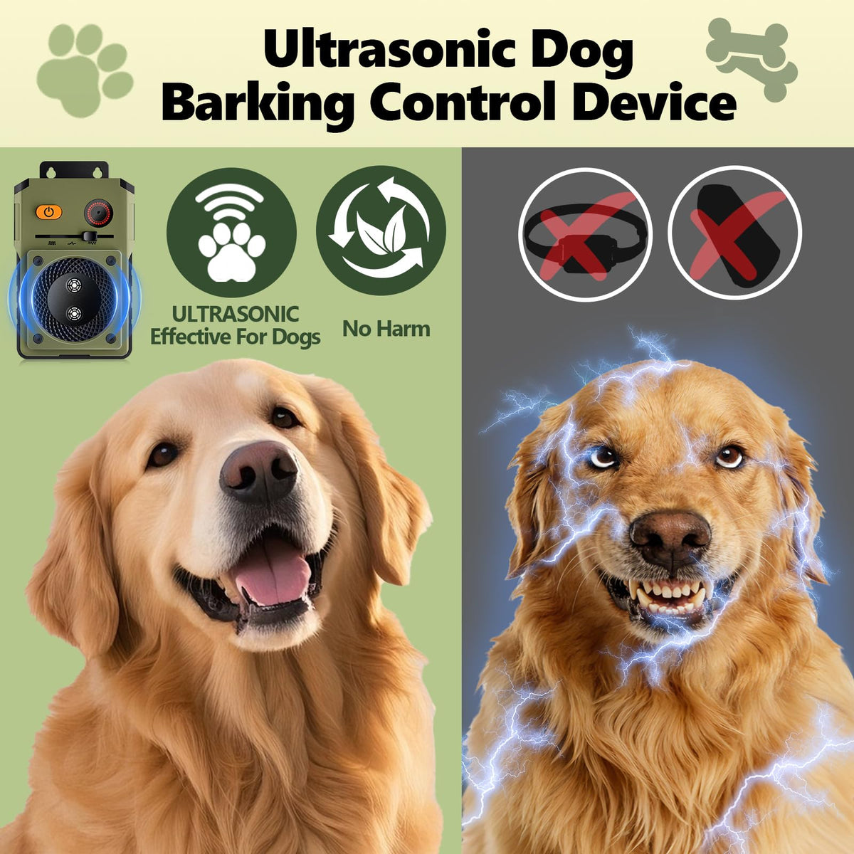 Rechargeable Ultrasonic Anti-Bark Dog Training Device