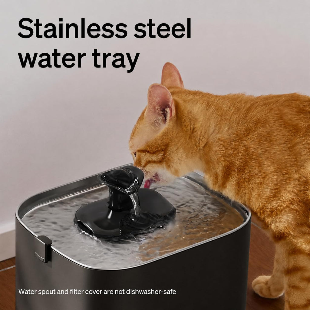 PETLIBRO Upgrade Cat Water Fountain Stainless Steel Tray, Dockstream 2 CatFountain Indoor, 3L/101oz Auto Cat Fountains, App Monitoring Pet Water Fountain Dog, 5G WiFi CatWater Dispenser(Pack of 8)