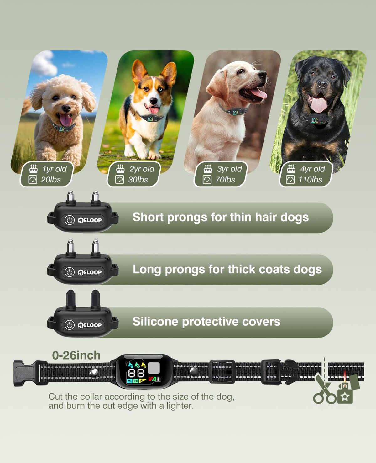 3300FT Remote Dog Training Collar with 3 Training Modes