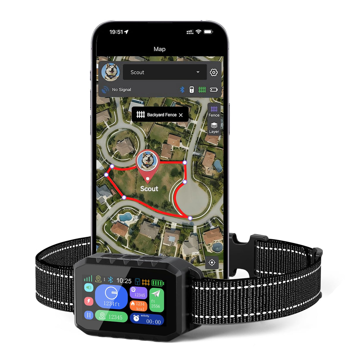 RAINLEOTI GPS Wireless Dog Fence – APP Controlled & Remote Training Collar, No Subscription Fee, Adjustable 25–1000m Boundary, Waterproof,Long Battery Life, for Dogs 10–120 lbs