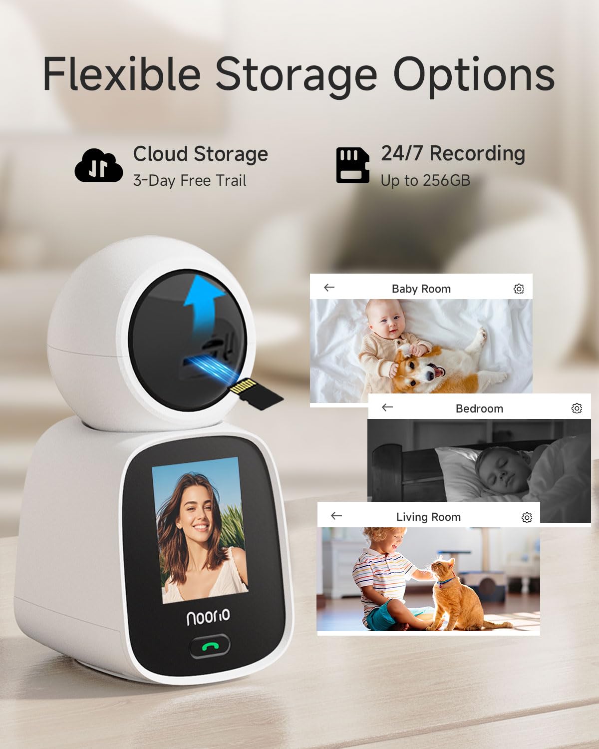 Noorio Smart Pet Camera with Two-Way Audio & Monitoring
