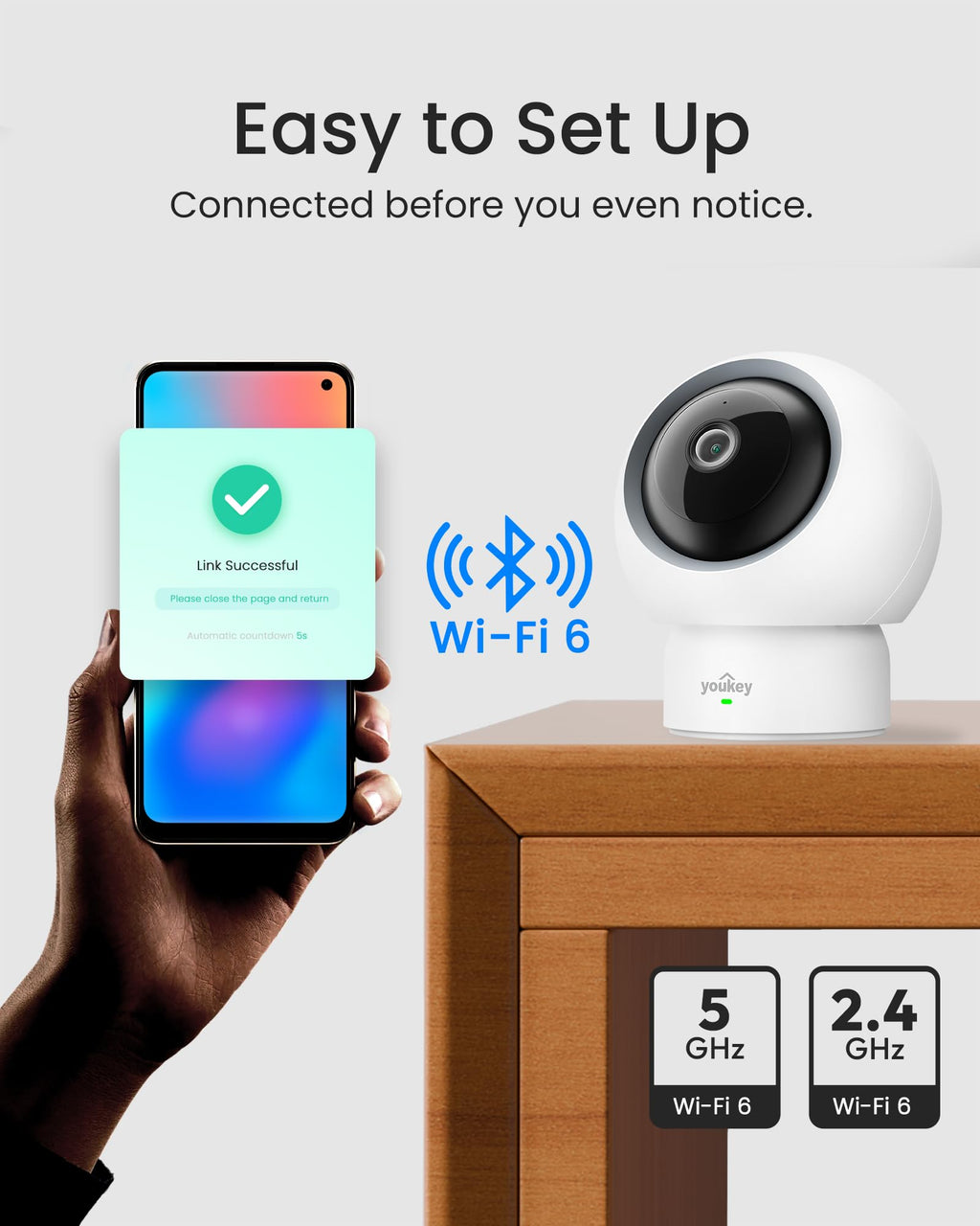 Youkey 2.5K Smart Pet Camera with AI Tracking & Two-Way Audio
