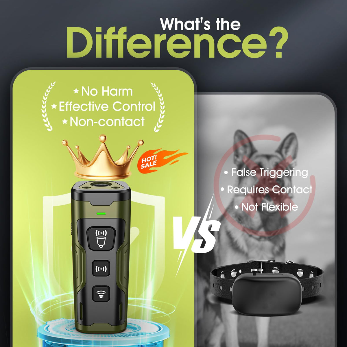 QVNNVQ Ultrasonic Anti-Bark Dog Deterrent with 50FT Range