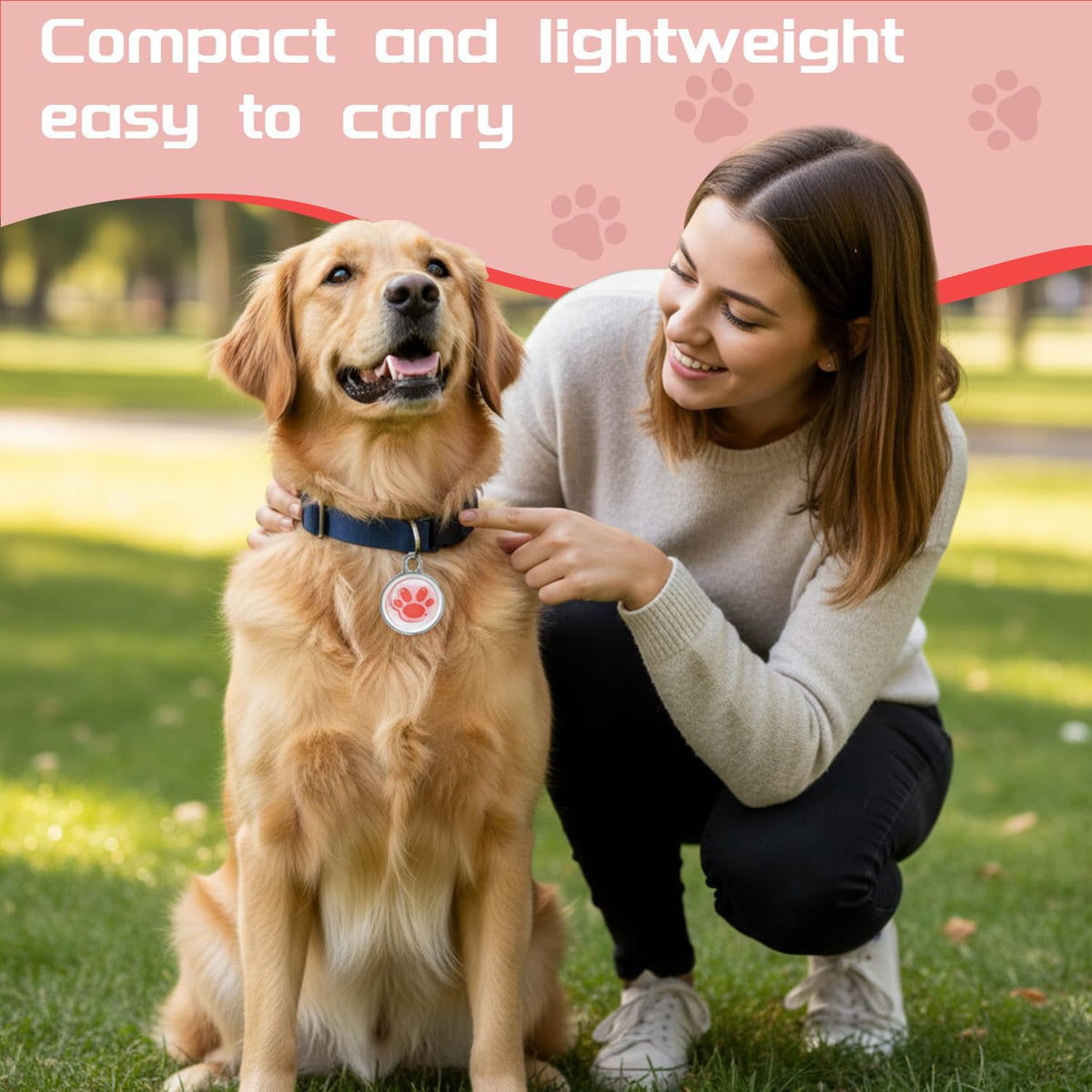 GPS Tracker for Dogs, Smart Dog Tracker with Real-Time Location