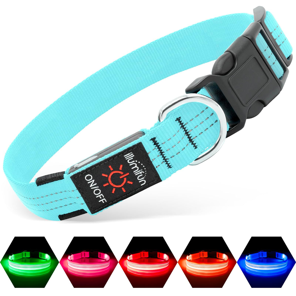 LED Dog Collar, USB-C Rechargeable Light Up Dog Collar for Night Walking