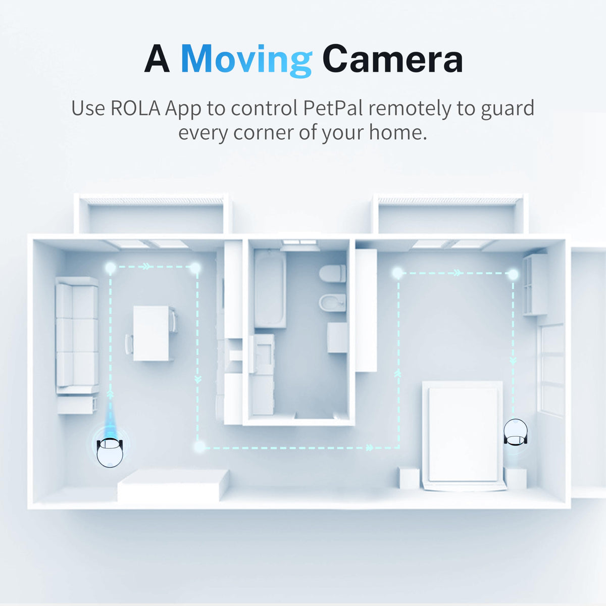 Enabot EBO ROLA PetPal Mobile 2.5K Pet Camera Robot with Treat Dispenser