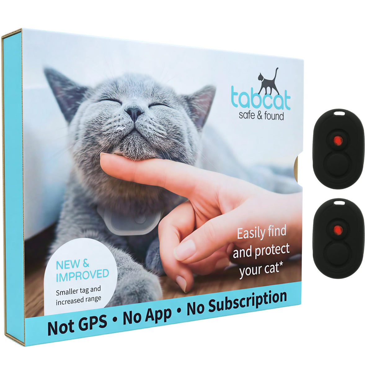 Tabcat V2 Cat & Kitten Tracker - More Accurate Than GPS - No Monthly Fee or Subscription - Includes 2 Homing Tags - Small & Lightweight Tags Perfect to Find Indoor & Outdoor Cats