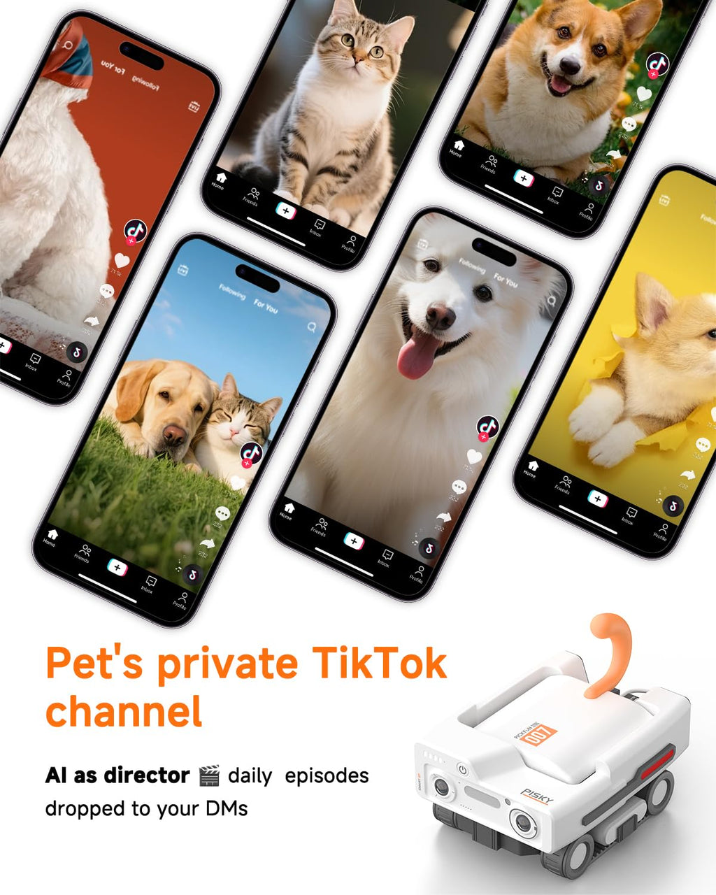 PICKFUN PMATE AI 2K Self-Moving Pet Camera Rover