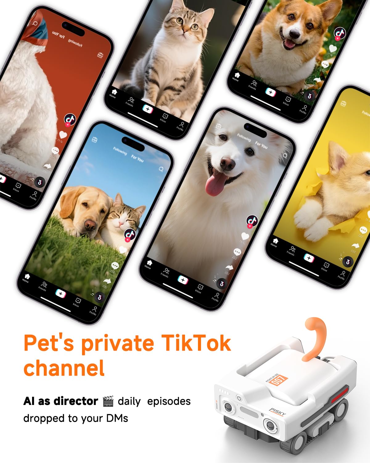 PICKFUN PMATE AI 2K Self-Moving Pet Camera Rover