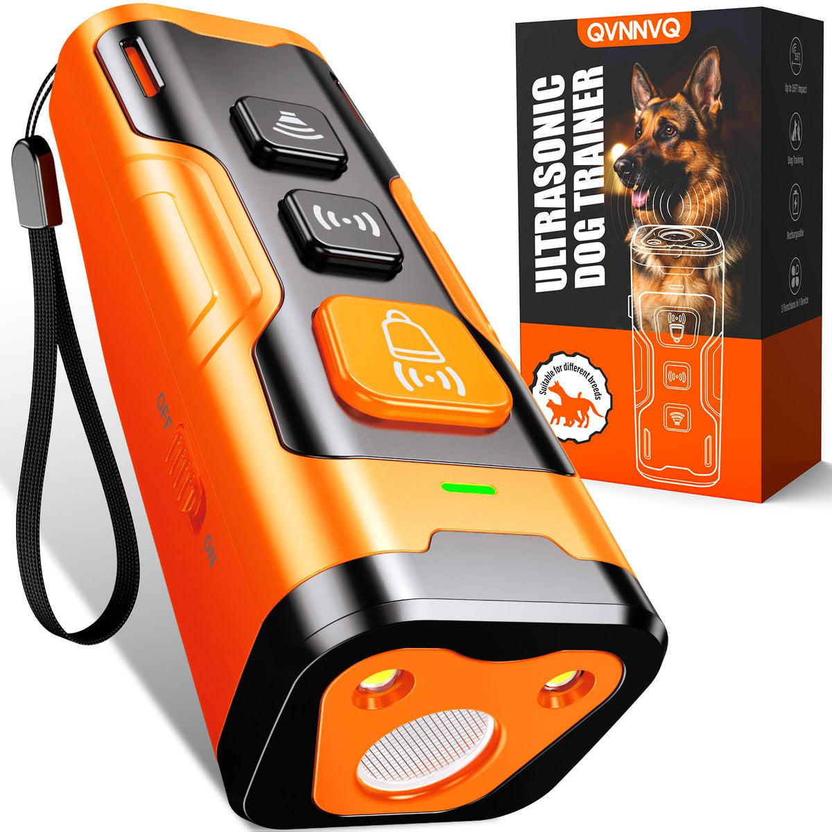 QVNNVQ Ultrasonic Anti-Bark Dog Deterrent with 50FT Range