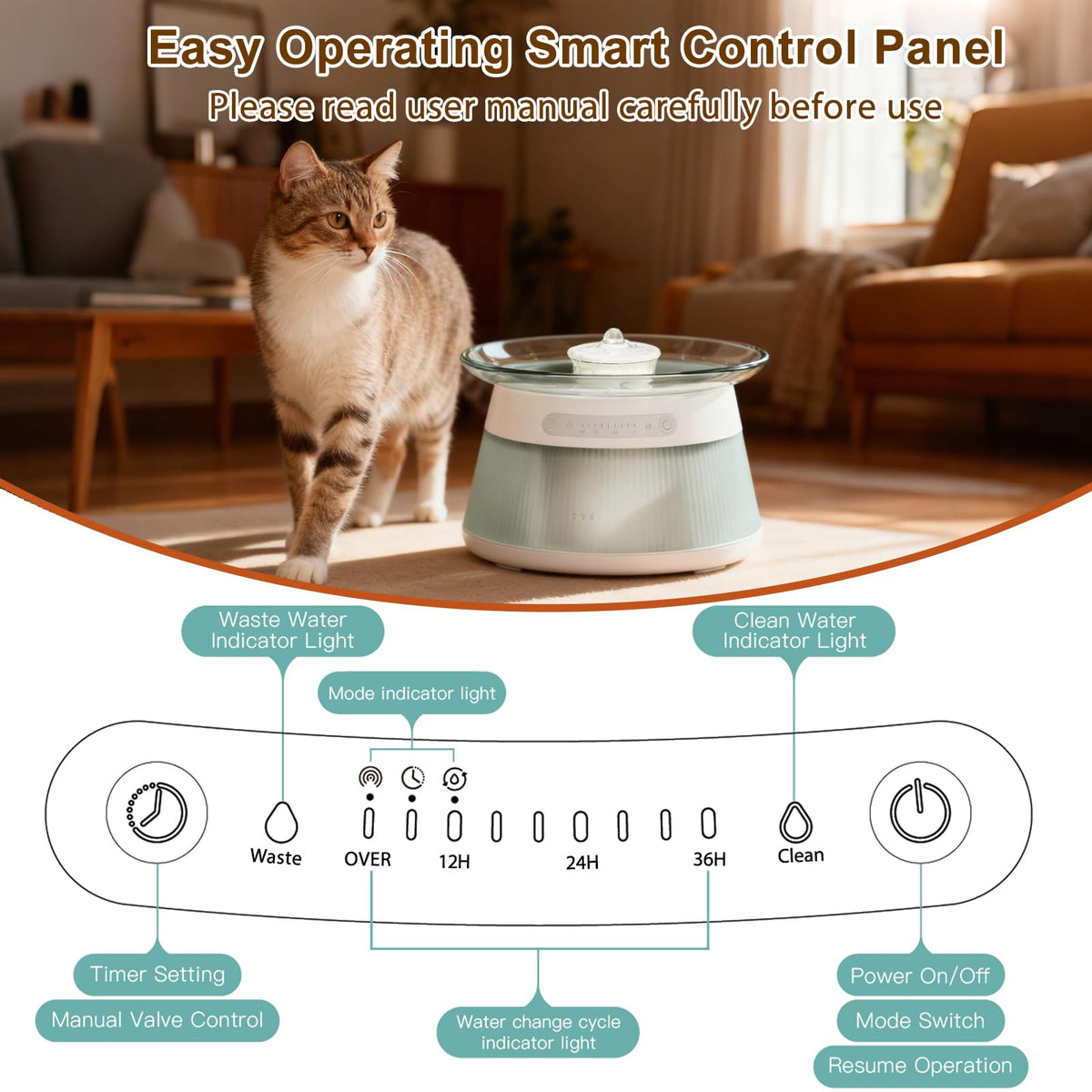Smart Filterless Automatic Cat Water Fountain for Indoor Use