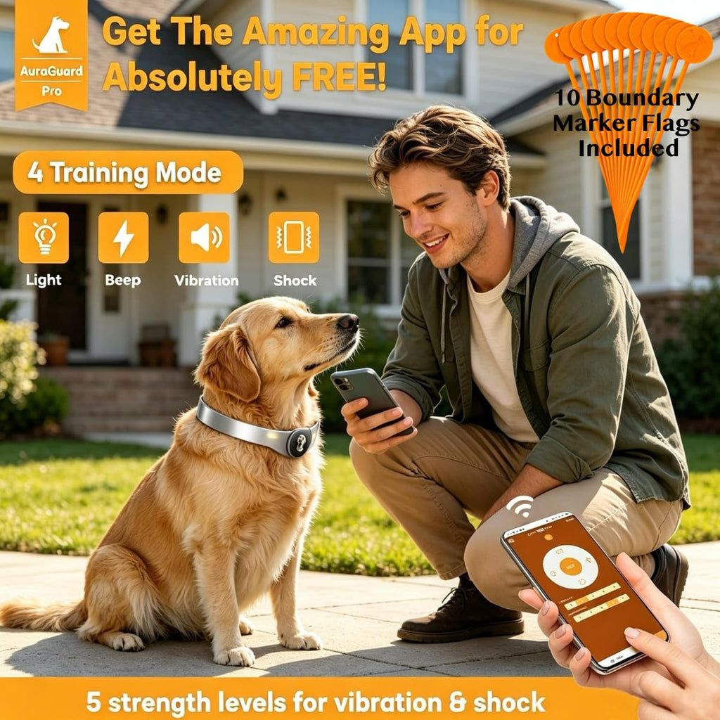 GPS Wireless Dog Fence Collar System with Free App Control