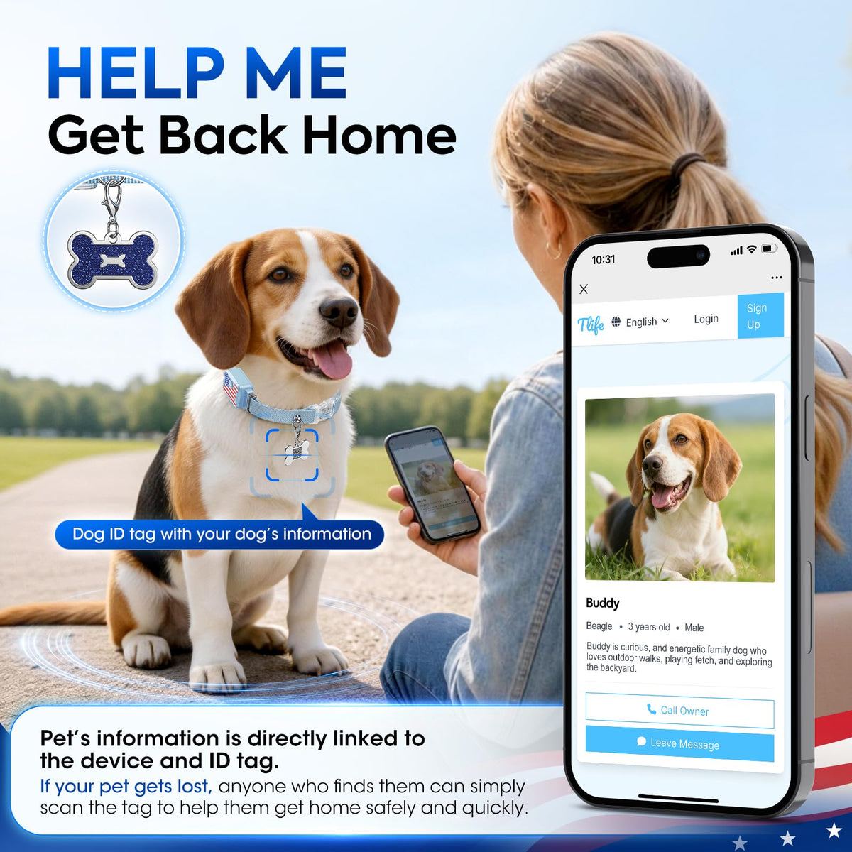 Smart Dog GPS Tracker, Complimentary 6-Month Subscription, Live Pet Tracker with Virtual Fence, Dog Tracker for Dogs with Health & Behavior Monitoring, Escape Alerts, with Virtual Fence, Blue