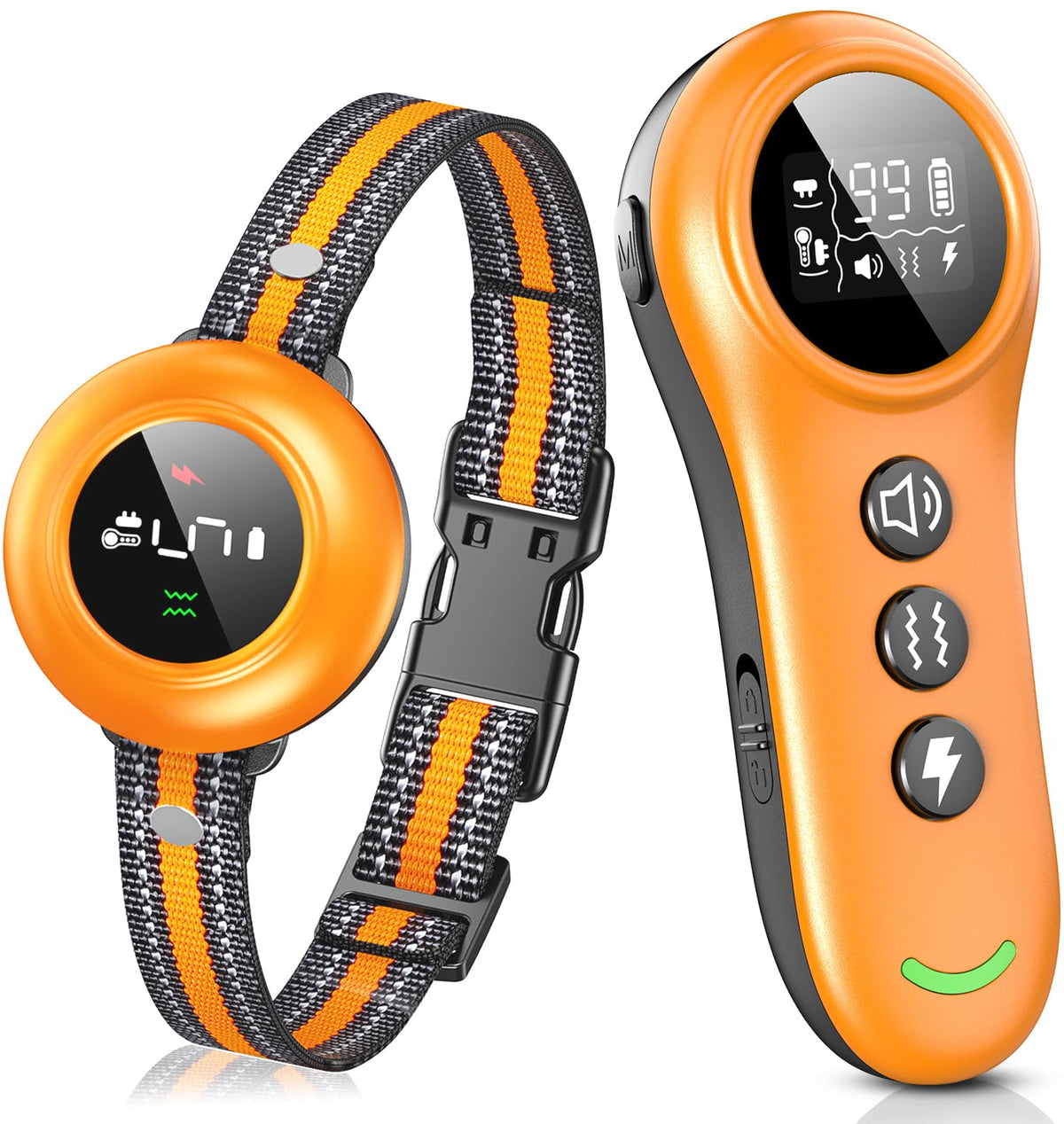 2-in-1 Dog Shock Collar & Dog Bark Collar - Smart Anti Barking Dog Training Collar with 5 Adjustable Sensitivity & 3300FT Remote for All Breeds IP67 Waterproof E-Collar with Beep Vibration Shock