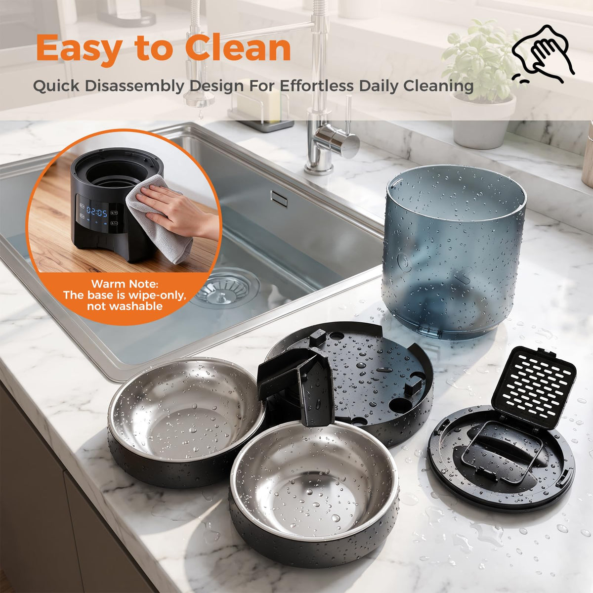 Sweetcrispy 6L Automatic Cat Feeder for Two Cats