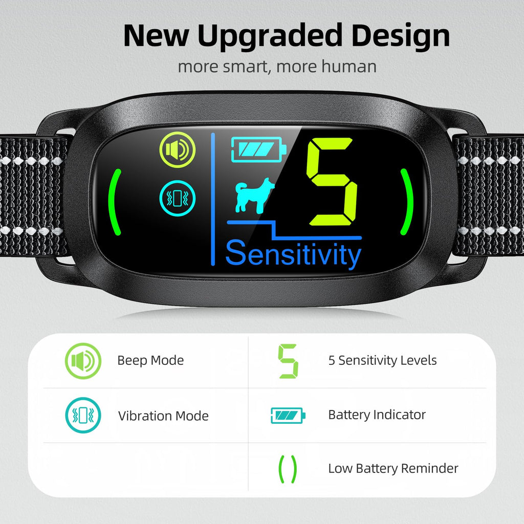 FAFAFROG Smart Anti-Bark Dog Collar with Beep & Vibration