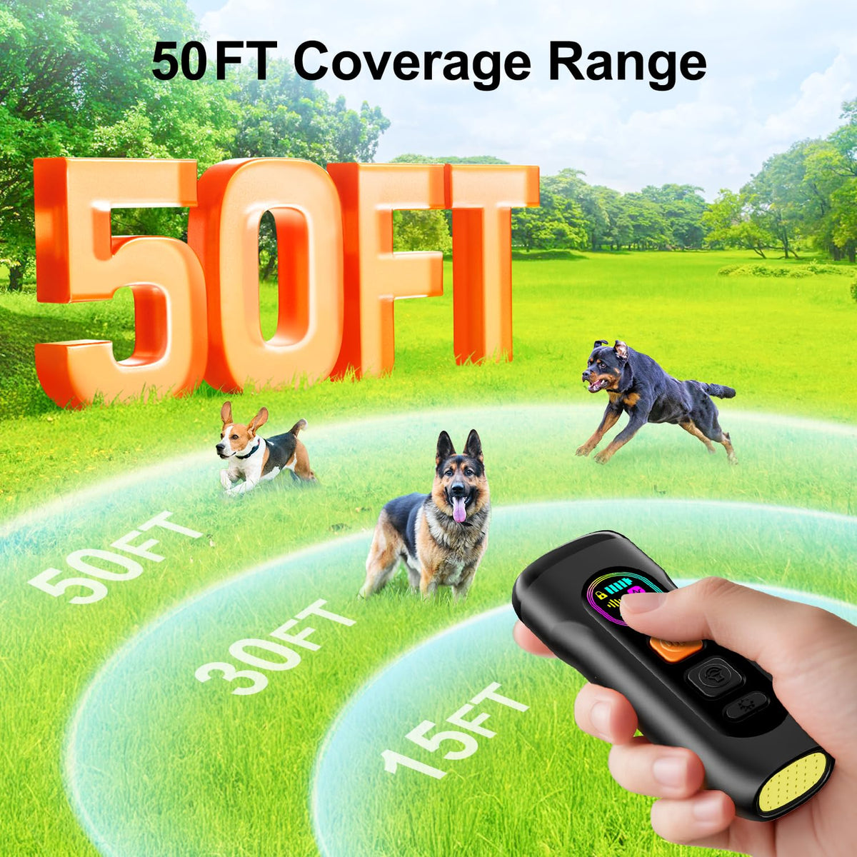 SEDULAN Ultrasonic Anti-Bark Dog Trainer with 50FT Range