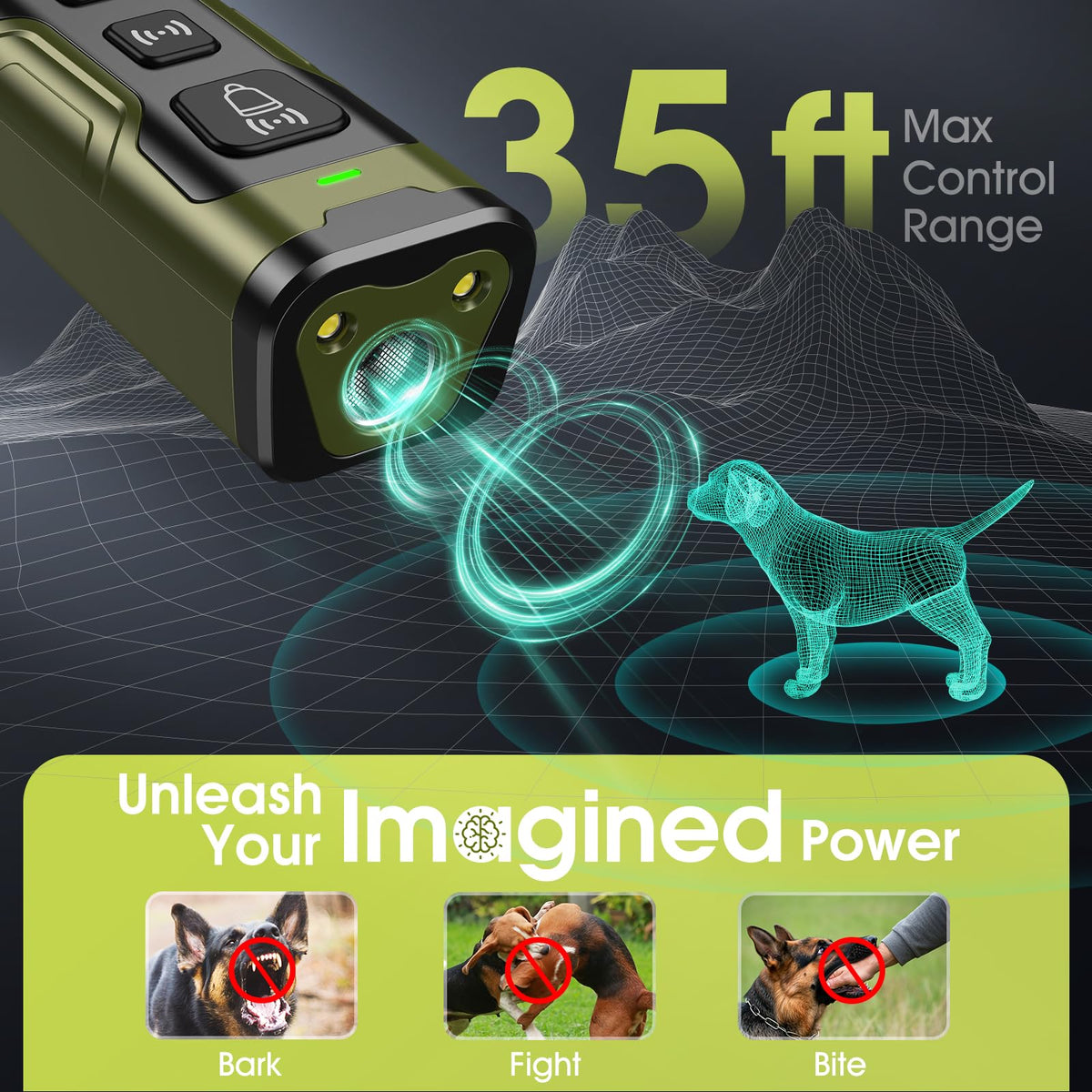 QVNNVQ Ultrasonic Anti-Bark Dog Deterrent with 50FT Range