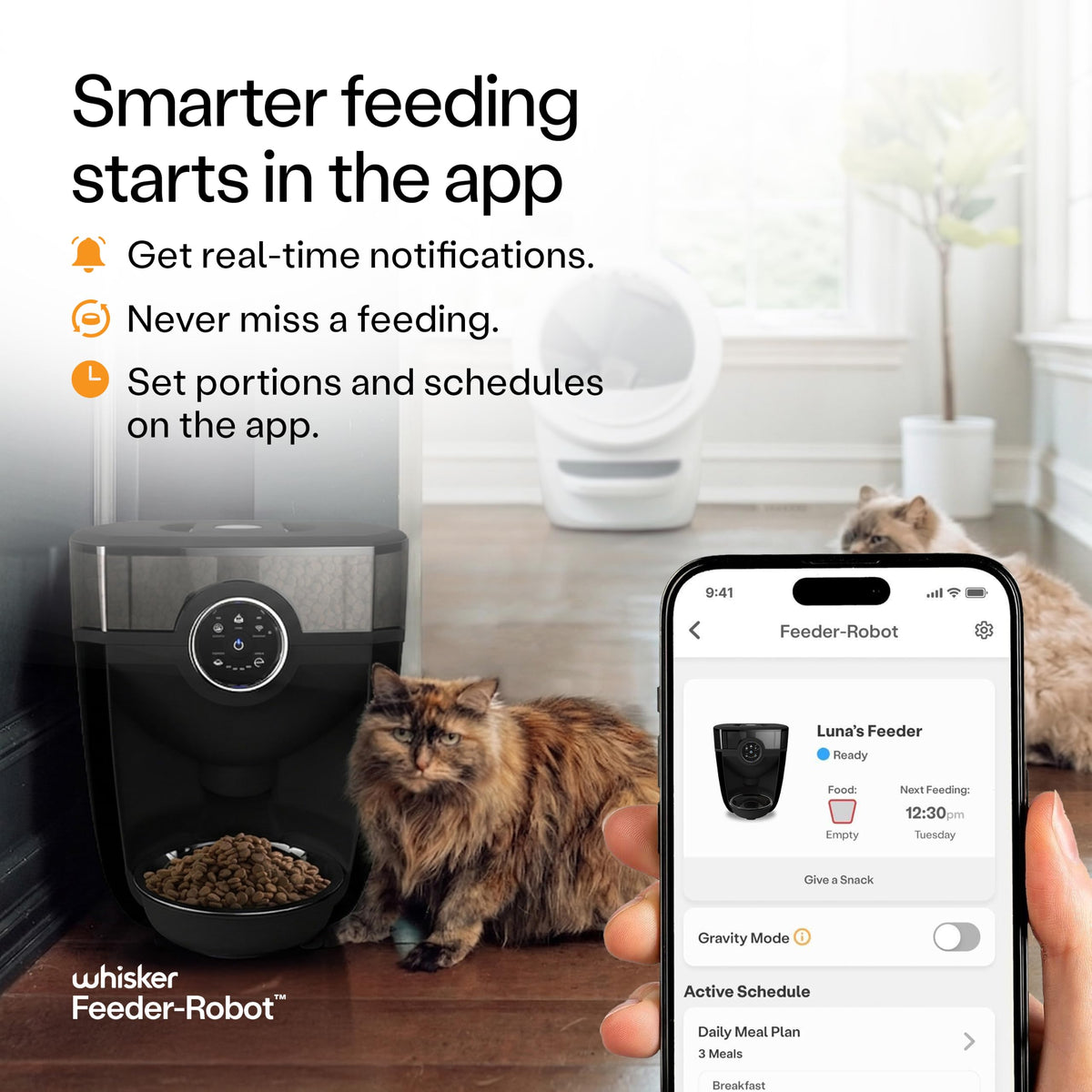 Whisker Feeder-Robot Smart Automatic Pet Feeder with App