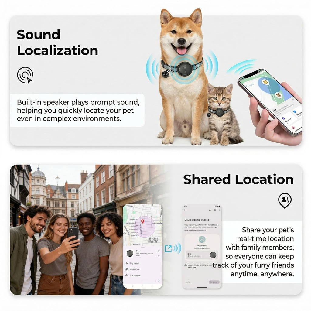 Smart GPS Pet Tracker Collar with Real-Time Location Tracking