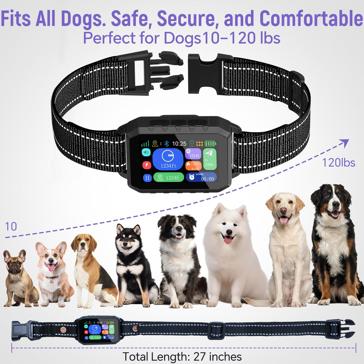 RAINLEOTI GPS Wireless Dog Fence – APP Controlled & Remote Training Collar, No Subscription Fee, Adjustable 25–1000m Boundary, Waterproof,Long Battery Life, for Dogs 10–120 lbs
