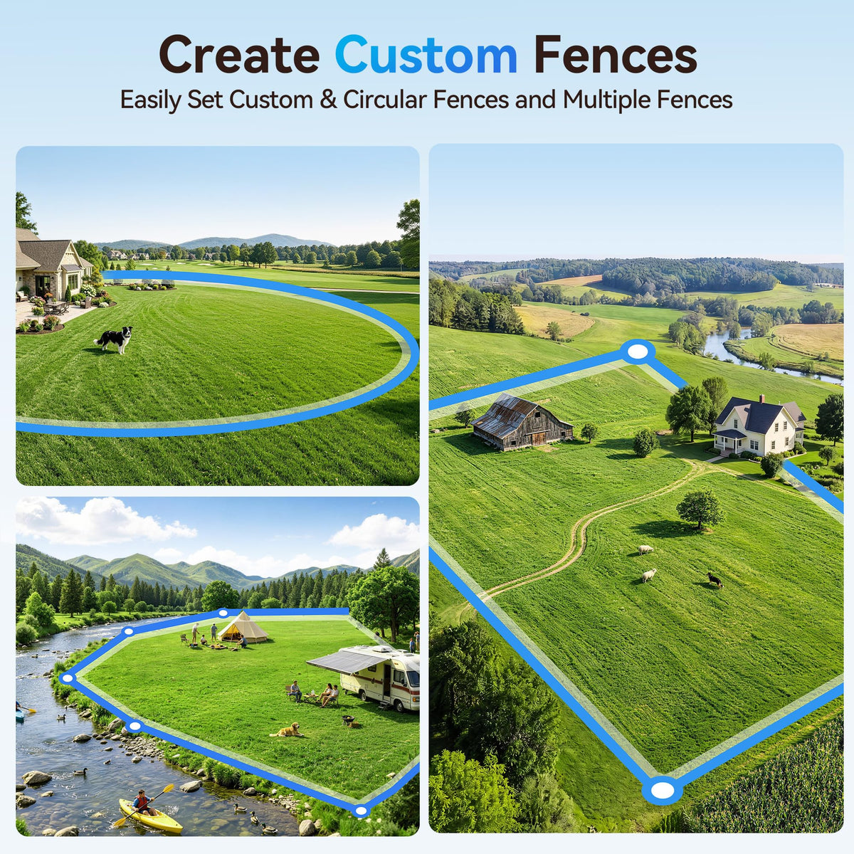 Thereye GPS Dog Fence Collar, App Controlled Wireless Fence